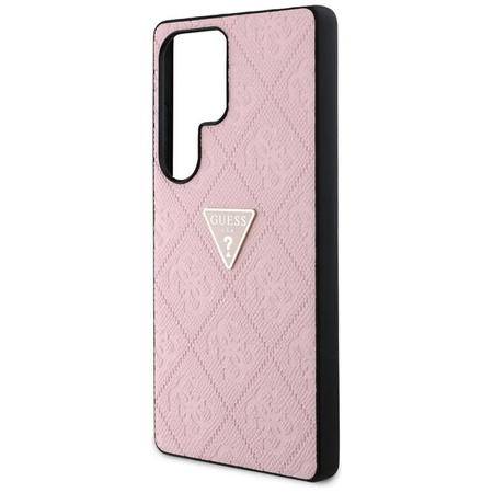 Pouzdro Guess Hot Stamp 4G Pattern Triangle Metal Logo - Samsung Galaxy S25 Ultra (růžové)