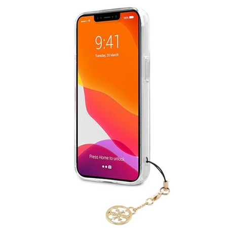 Guess 4G Stripe Brown Charm - Coque iPhone 13 Pro (Transparente)