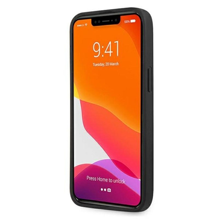 Guess Saffiano fém logós csíkok - iPhone 13 Pro Max tok (kék)