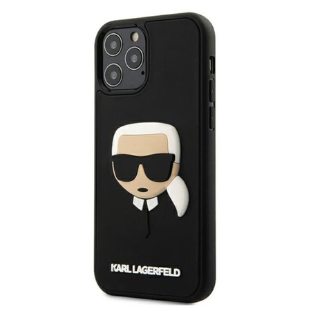 Karl Lagerfeld 3D gumové pouzdro Karl`s Head - iPhone 12 Pro Max (černé)