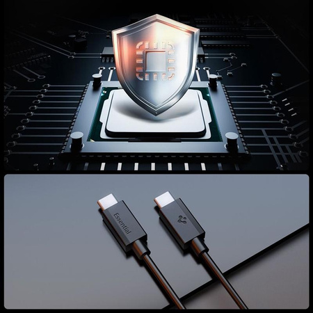 Spigen EB6020CC Essential - USB-C to USB-C Cable PD 60W 2m (Black)