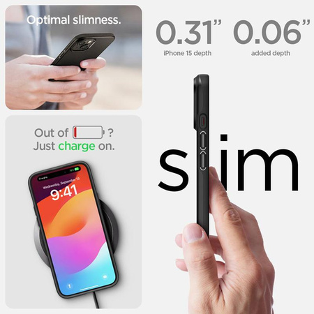 Spigen Thin Fit - Gehäuse für iPhone 15 (Schwarz)