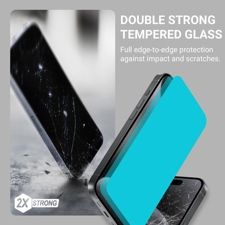 Crong EasyShield 2er-Pack - Gehärtetes Glas für iPhone 15 Pro (2 Stück)
