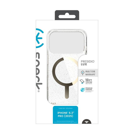 Speck Presidio Lux MagSafe - iPhone 17 Pro Tasche (Glitter / Gold Metallic)