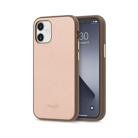 Moshi Overture - 3-in-1-Hülle für iPhone 12 Mini mit Kartenfächern + Aufsteller (SnapTo-System) (Luna Pink)