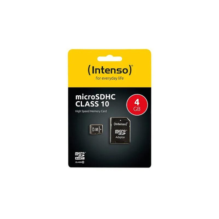 Intenso MicroSDHC - Paměťová karta 4 GB Class 10 12/20 MB/s s adaptérem