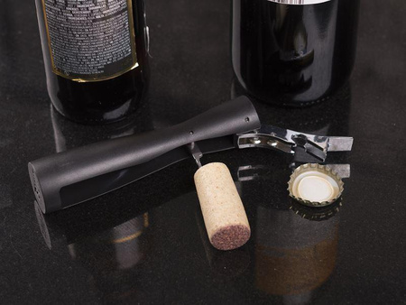 BUILT Curve Corkscrew - Ouvre-bouteille + tire-bouchon (Noir)