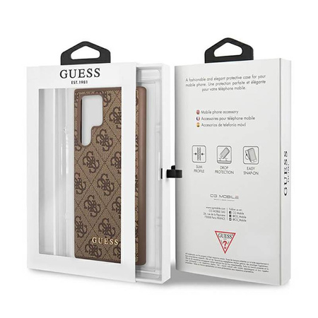 Guess 4G Metal Logo - Etui Samsung Galaxy S23 Ultra (brązowy)