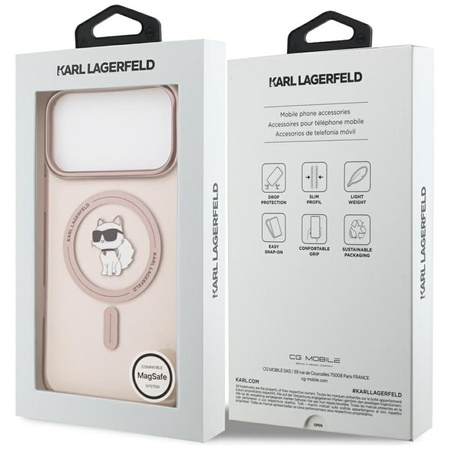 Karl Lagerfeld IML Choupette MagSafe - Pouzdro pro iPhone 17 Pro Max (růžové)