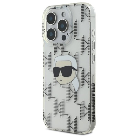 Karl Lagerfeld IML Karl Head Galvanisiert - iPhone 16 Pro Max Hülle (Transparent)