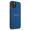 Guess Saffiano Metall-Logo-Streifen - iPhone 13 mini Tasche (blau)