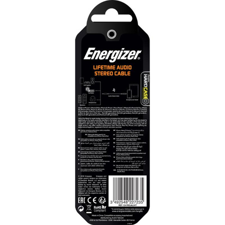 Energizer HardCase - 3,5 mm Klinken-Audiokabel - Lightning MFi-zertifiziert 1,5m ROW (Weiß)