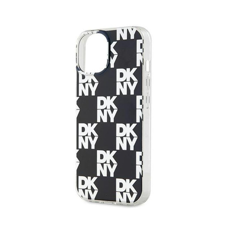 DKNY IML Checkered Mono Pattern - Coque pour iPhone 15 / 14 / 13 (noir)