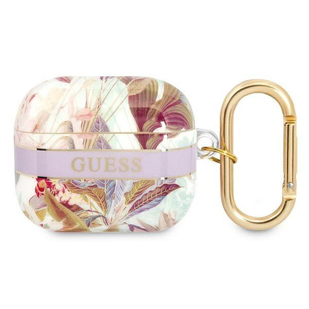 Guess Flower Strap - pouzdro pro Airpods 3 (fialové)