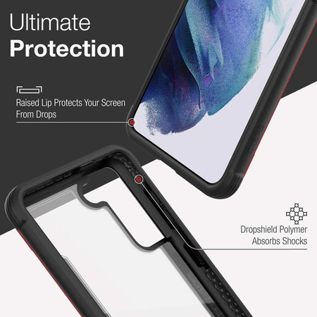 X-Doria Raptic Shield - Etui aluminiowe Samsung Galaxy S21+ (Antimicrobial protection) (Red)