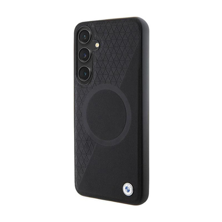 BMW Leather Half Textured & Circle MagSafe - Etui Samsung Galaxy S24 (noir)