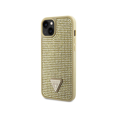 Guess Rhinestone Triangle - Hülle für iPhone 14 Plus (Gold)