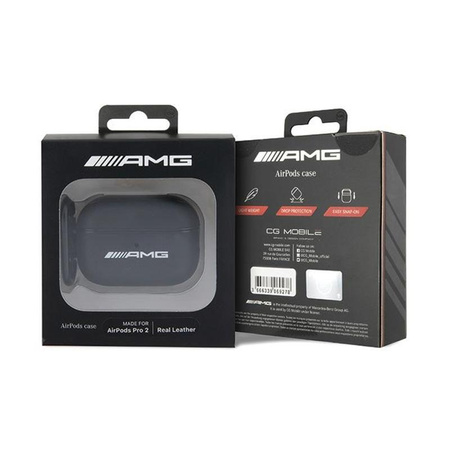 Étui AMG Leather Big Logo - AirPods Pro 2 (noir)