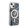 Guess Leopard MagSafe - iPhone 14 Tasche (Blau)