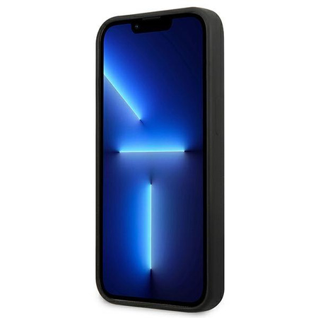 Silikonové pouzdro Guess s trojúhelníkovým logem - iPhone 13 (černé)