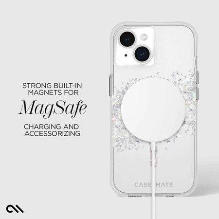 Case-Mate Karat MagSafe - Coque pour iPhone 15 Plus décorée de nacre (A Touch of Pearl)