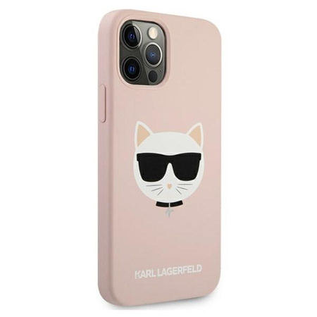Karl Lagerfeld Choupette Head Silicone - pouzdro pro iPhone 12 Pro Max (růžové)