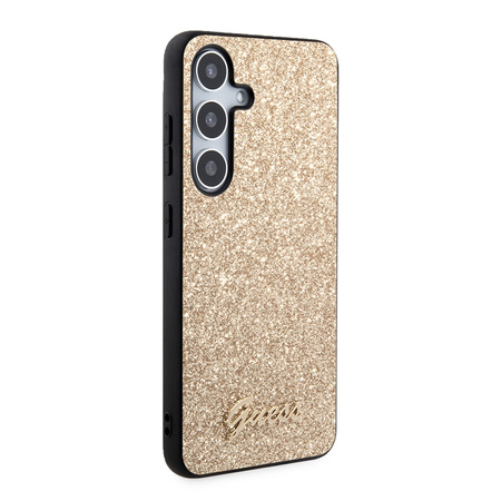 Guess Glitter Flakes Metal Logo Case - Tasche für Samsung Galaxy S24 Tasche (gold)