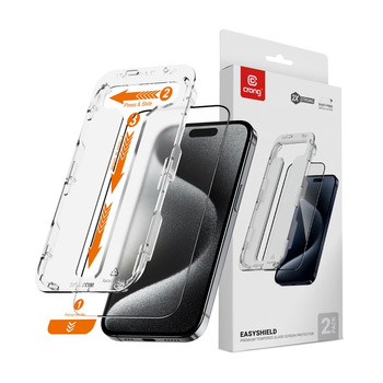 Crong EasyShield 2-Pack - Tvrzené sklo pro iPhone 15 Pro Max (2 kusy)