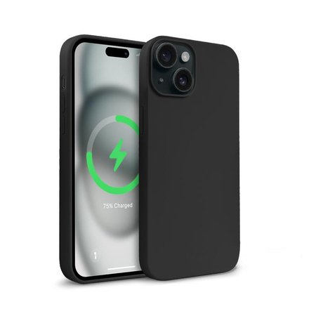 Crong Color Cover Magnetic - pouzdro MagSafe pro iPhone 15 Plus (černé)