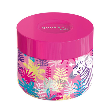 Dětská termoska Quokka Whim - termoska na oběd / obědová krabička pro děti 369 ml (zebry)