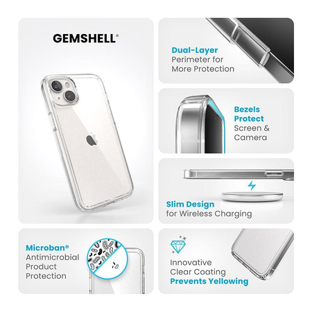Speck Gemshell - Pouzdro iPhone 15 Plus / iPhone 14 Plus (čiré)