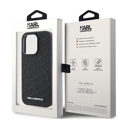 Karl Lagerfeld Quilted K Pattern - iPhone 15 Pro Case (black)