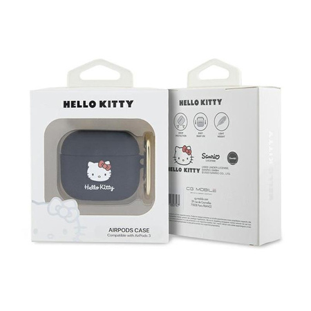 Hello Kitty szilikon 3D Kitty Head - AirPods 3 tok (fekete)