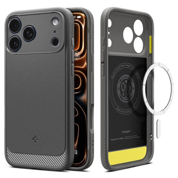 ETUI DO IPHONE 17 PRO do MAGSAFE SPIGEN RUGGED ARMOR ORYGINALNE SZARE