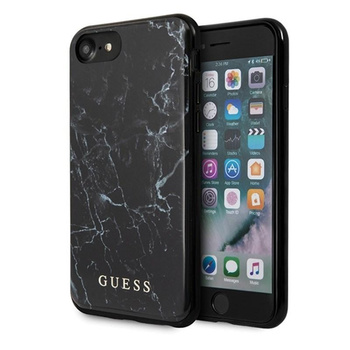 Guess Marble - Pouzdro pro iPhone SE 2020 / 8 / 7 (černé)