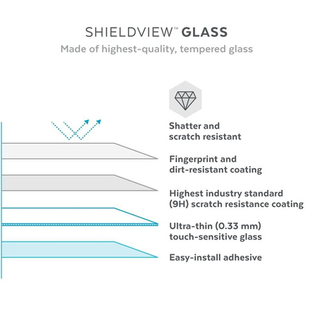 Speck Shieldview Glass - Toughened protective glass for iPhone 13 Pro Max with MICROBAN coating