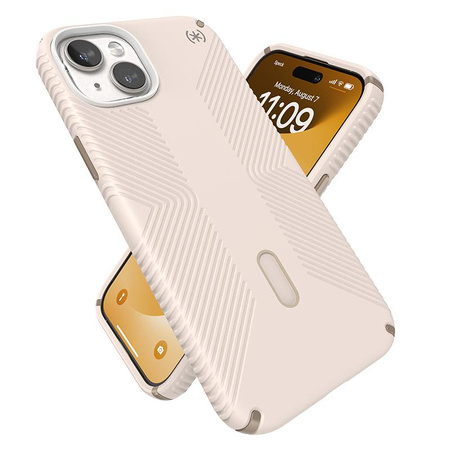 Speck Presidio2 Grip ClickLock & Magsafe - pouzdro pro iPhone 15 Plus / iPhone 14 Plus (Bělená kost / Dědičná zlatá / Lískově hnědá)