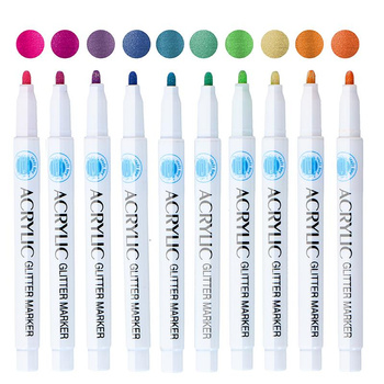 Craft - Set von Acrylmarkern / Stiften, 10 Stück. (Glitzern)