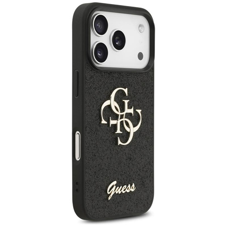 ETUI DO IPHONE 17 PRO CZARNE GUESS ORYGINALNE BROKATOWE ELEGANCKIE CASE