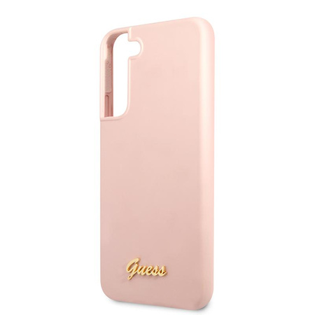 Guess Silicone Script Metal Logo - Etui Samsung Galaxy S22+ (rose)