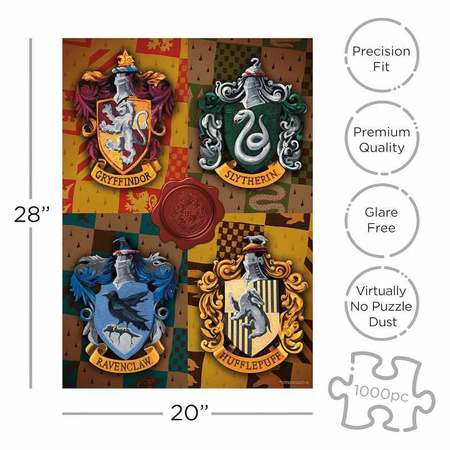 Harry Potter - Puzzle 1000 prvků v dekorativní krabičce (Bradavické domy)