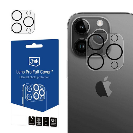 3mk Lens Pro Full Cover - Kamera lencse üveg iPhone 15 Pro / 15 Pro Max készülékhez