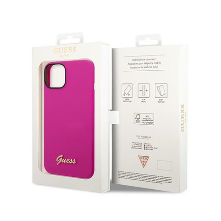 Guess Silicone Vintage - Coque iPhone 14 Plus (fuchsia)