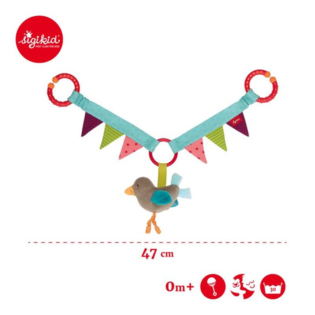 Sigikid - Soft stroller chain bird - rattle (47 x 14 x 4 cm)