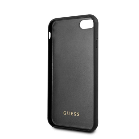 Guess Marmor Glas Gold Glitter - iPhone SE 2020 / 8 / 7 Tasche (Schwarz)