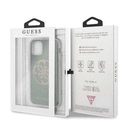 Guess Circle Glitter 4G - pouzdro pro iPhone 11 Pro Max (khaki)