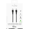 PURO Fabric Ultra Strong - Nagy teherbírású USB-C / USB-C kábel 2m (fekete)