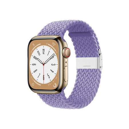 Crong Wave Band - Pletený řemínek pro Apple Watch 38/40/41/42 mm (fialový)