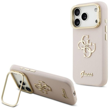 ETUI DO IPHONE 17 PRO GUESS ORYGINALNE RÓŻOWE Z PODSTAWKĄ MODNE CASE