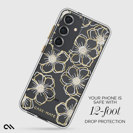 Case-Mate Floral Gems - Etui pour Samsung Galaxy S24 (Or)